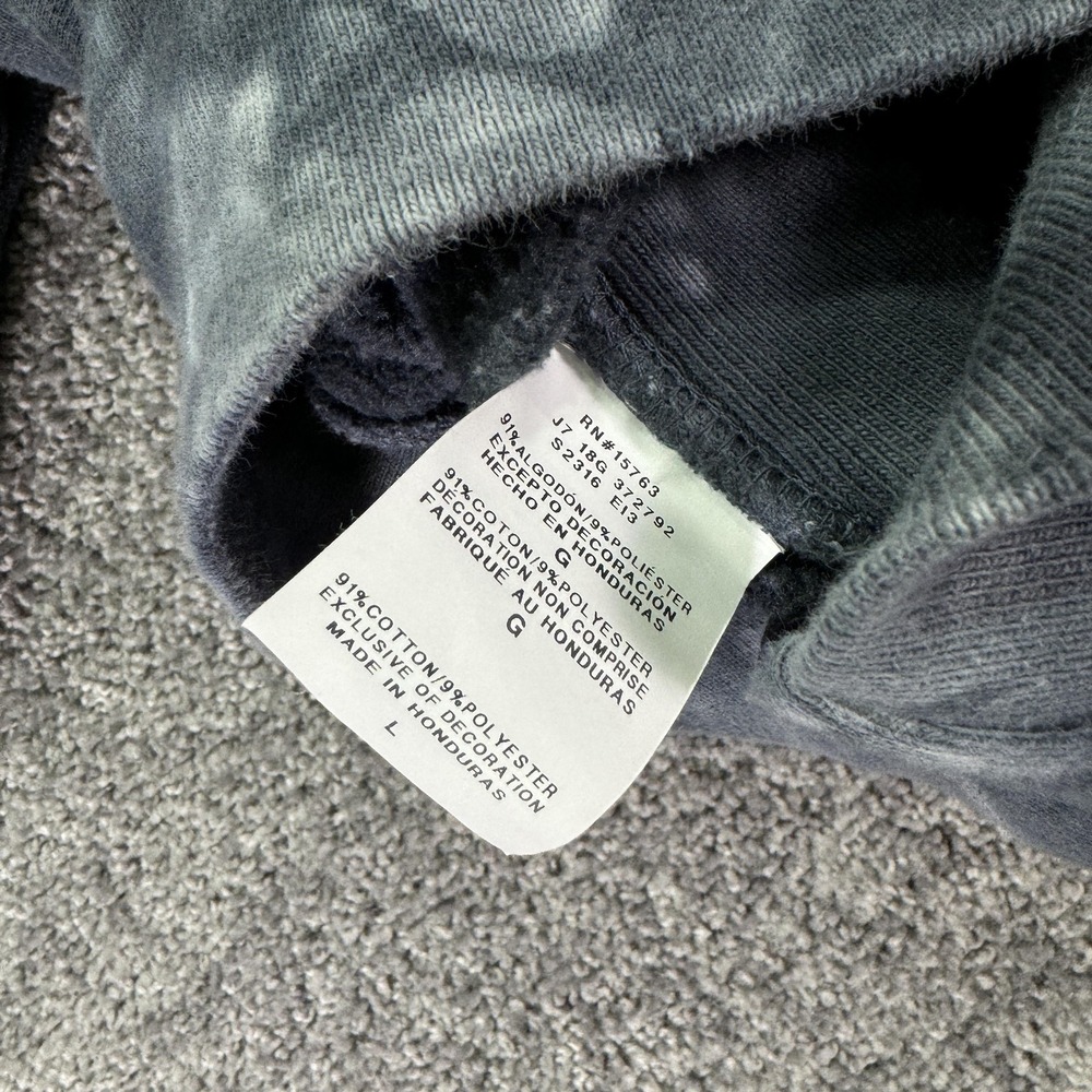 Champion Hoodie Mens Large Gray Tie Dye Reverse Weave Pullover Logo Casual City - Picture 6 of 12
